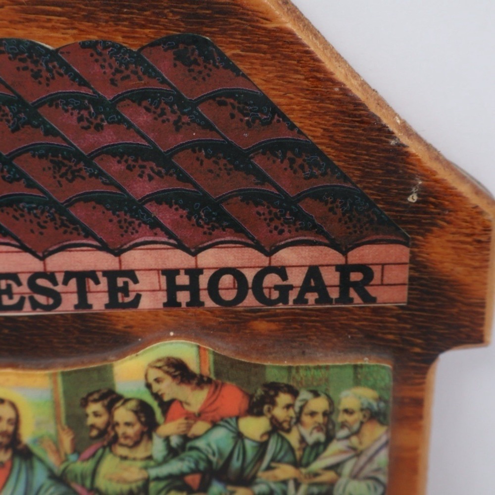 VTG The Last Supper Wood Wall Art DIOS BENDIGA ESTE HOGARE God Bless This Home - Picture 2 of 7